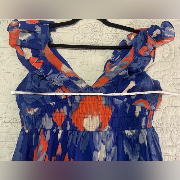 NEW Banjanan Maya Dress Sz L Ikat Soladite Blue Orange Pockets! - Picture 10 of 10